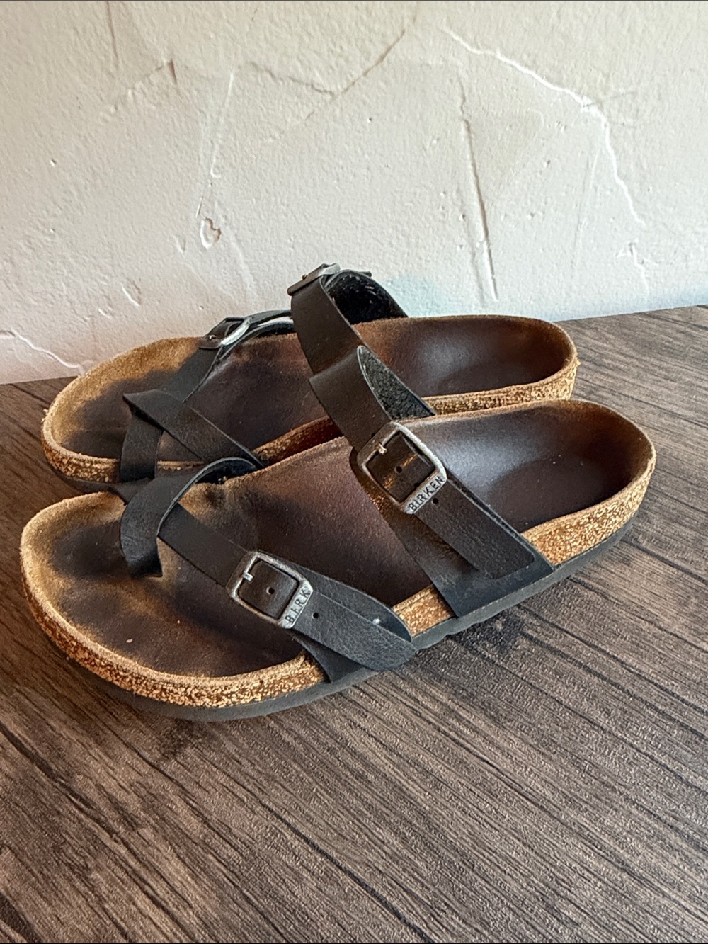 Birkenstock Black Cork Footbed Sandals
